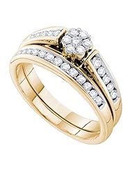 0.51CT DIAMOND FLOWER BRIDAL SET