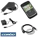 Black Rubber Silicone Skin Cover Case + Rapid Car Charger + Home Travel Charger + USB Data Cable for RIM Blackberry 8900 Curve Smartphone