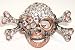 Pirate Skull Crystal Skeleton Hair clips In Antique Bronze Color