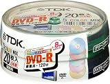 TDK 8倍速記録対応 録画用DVD-R (ブルー,レッド,グリーン,ゴールド,バイオレット（各色4枚）/グリーン,バイオレットケース入り) DVD-R120CPMX20PK(家電/エレクトロニクス)