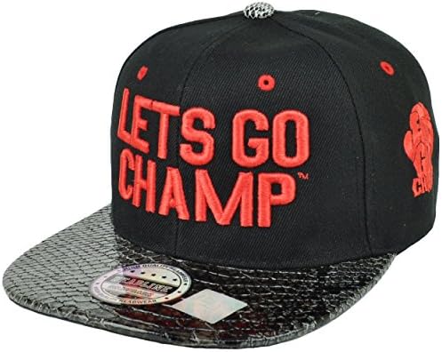 Shannon The Cannon Briggs Boxer Lets Go Champ Hat Cap Snake Skin Snapback Black