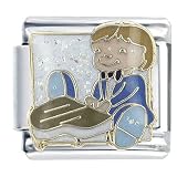 Boy Playing Piano Musical Italian Charms Bracelet Link