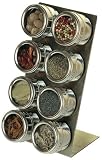 Magnetic 8pc Spice Rack Set with Stainless Steel Stand