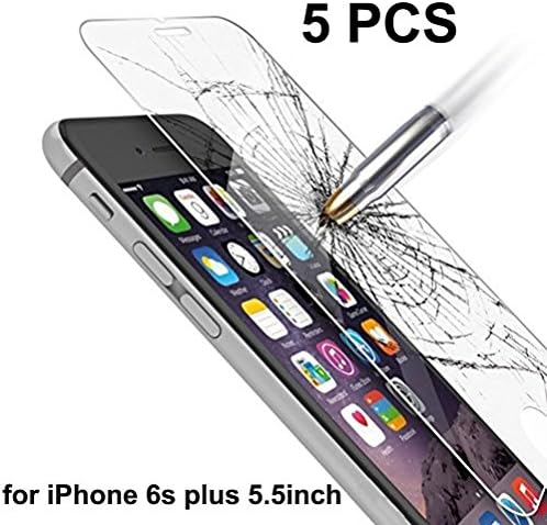 iPhone 6 Plus Screen Protector, Cooland Apple iPhone 6/6s Plus (5.5 inch ONLY) Anti-Glare/Anti-Fingerprint Screen Protectors Tempered Glass with Retail Packaging (5-pack)