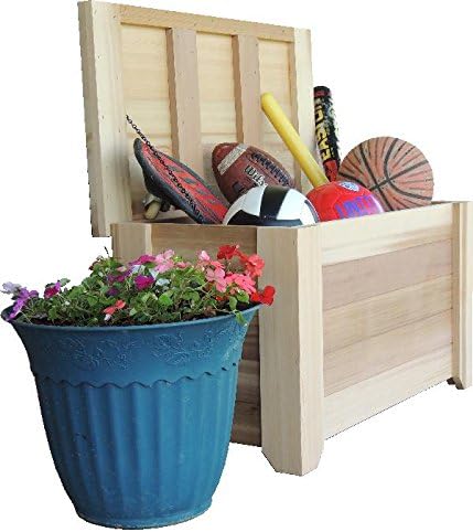 Cedar Deck & Patio Storage Box ~ 19in tall x 18in deep x 48in long overall size, pnuematic closers