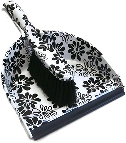 Decorative Cleaning Tools: Dust Pan Set, Rubber Gloves And Dish Washing Brush (Dust Pan Set, Black)