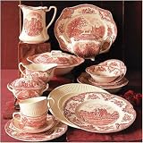 Johnson Brothers Old Britain Castles Pink 8 1/2-Inch Rimmed Soup/Pasta Bowls, Set of 4