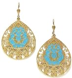 518QKGJ9PsL. SL160  Catherine Popesco 14k Gold Plated Filigree Dangle Teardrop Filigree Earrings with Turquoise Enamel