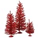 3-Piece Sparkling Red Tinsel Artificial Christmas Tree Set - 12", 18" and 24"