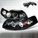 99 00 01 02 03 04 Ford Mustang Halo Projector Headlights - Black (pair) *** Free Shipping **