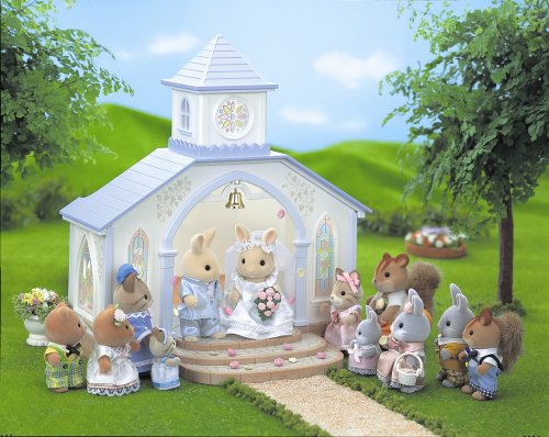 Childrens Toyshop  Toys : Sylvanian Families Wedding Chapel with Bride and Groom