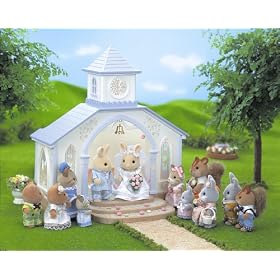 Sylvanian Families Wedding Chapel with Bride and Groom