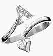 Avon Sterling Silver Pave Initial Ring D
