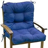 Greendale Home Fashions Outdoor Seat/Back Chair Cushion, Cobalt Solid