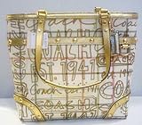 Authentic Coach Tattersall Graffiti Bag Purse Tote 13188 Gold Multi