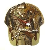 OUTDOOR HAT CAP CAMO CAMOUFLAGE BALD EAGLE BROWN VELCRO
