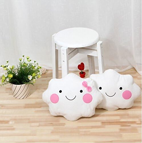 Viproo® Lovely Kawaii Smiley Face Clouds Plush Pillow Cushion, Lumbar Pillow, Sofa Decoration(No Bow)