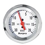 Sunpro CP8203 StyleLine Mechanical Vacuum/Boost Gauge - White Dial