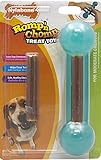 Nylabone Romp 'N Chomp Wolf Chicken Flavored Knobby Bone Dog Treat and Chew Toy