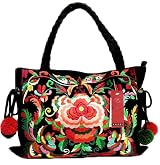 Women's Flower embroidery handbag