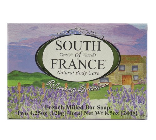 South Of France - Twin Pack, French Milled Vegetable Soap - Lavender, 4.25-Ounces Bars  (Pack of 3)