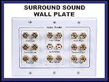 Datacomm 45-0069 7.1 Surround Sound 3-Gang Plate (White)