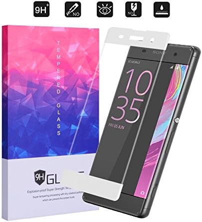 Sony Xperia XA Screen Protector, Qosea Full Coverage Ultra-thin 9H Hardness Crystal Clear Scratch Resistant Tempered Glass Screen Protector for Sony Xperia XA Smartphone(White)
