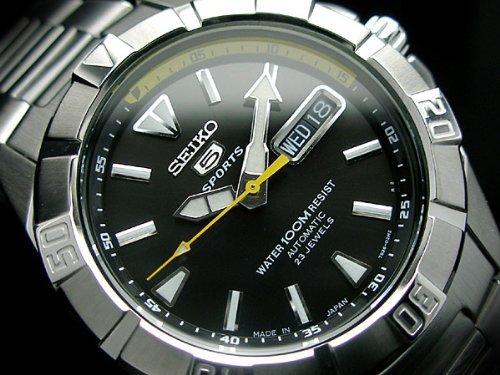 Seiko - SNZD27J1 - Montre Homme - Automatique - Analogique - Cadran Noir - Affichage Date Anglais-Arabe - Bracelet Acier Haute Resistance