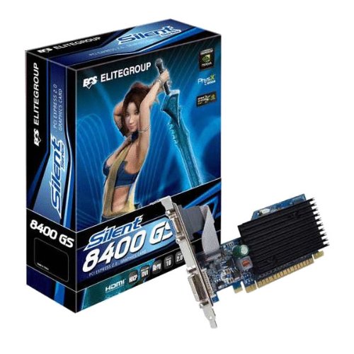 ECS nVidia GeForce 8400GS 512 MB DDR2 VGA/DVI PCI-Express Video Card NS8400GSC-512VS-H - Retail