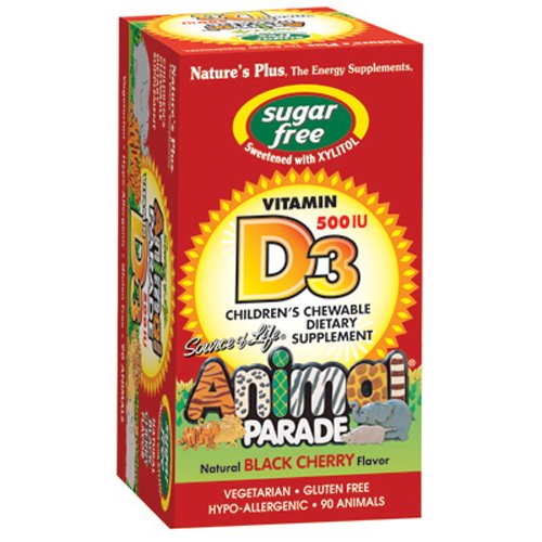 Animal Parade Sugar Free Vitamin D3 500 IU-Black Cherry 90 Chewable Tablets Animal Parade Sugar Free Vitamin D3 500 IU-Black Cherry 90 Chewable Tablets
