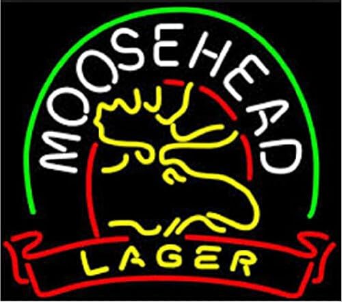 New Moosehead Lager Beer Neon Sign 19''X15''Neon Light Sign Display Beer Bar Pub Store Club Garrag Dealers Windows Garage Wall Sign 17w"x 14"h