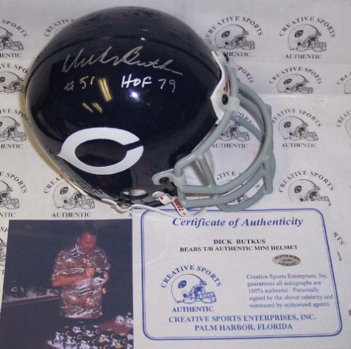 Dick Butkus Autographed/Hand Signed Chicago Bears Mini Helmet with HOF 79 Inscription