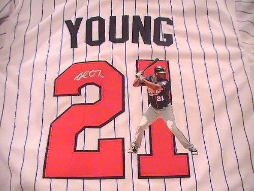 DELMON YOUNG SIGNED AUTOGRAPHED MINNESOTA TWINS JERSEY W/COA