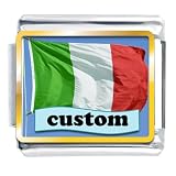 Flag Custom Italian Charms Bracelet Link