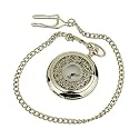 ESS - Montre Gousset Homme - Classique - Quartz - Argent&eacute; - Cha&icirc;ne - Analogique - Cadran Blanc