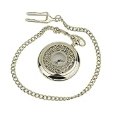 ESS - Montre Gousset Homme - Classique - Quartz - Argent� - Cha�ne - Analogique - Cadran Blanc