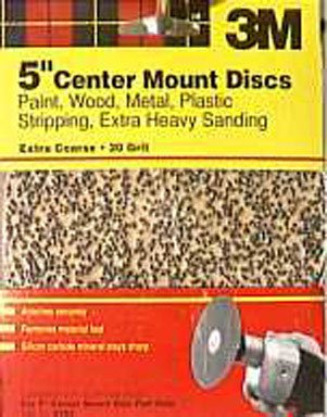 3M 9153DCNA Power Sanding Center Mount Discs, 5-Inch, Extra Coarse Grit, 3-pack