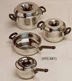 Best sale price for 7pc Concord High Quality Stainless Steel Cookware Set w/ Lids. Free Shipping.