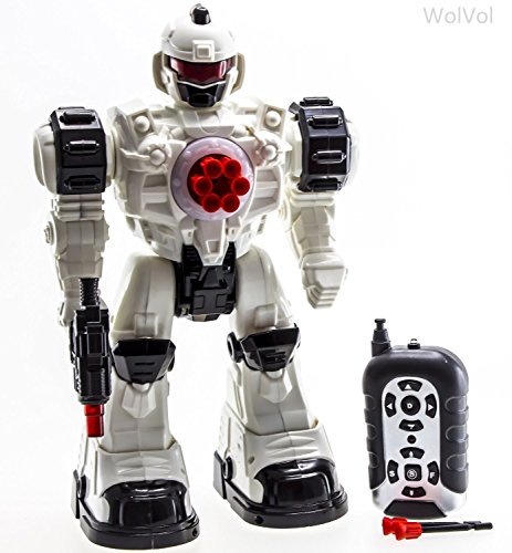 Wolvol remote control robot police toy with flashing li…