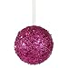 Club Pack of 24 Glitter Drenched Fuschia Jewel Christmas Ball Ornaments 3"