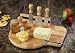 Prodyne CB-60 End Grain Beech wood Cheese Slicer Board with Four Knives