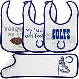 NFL Infant/Toddler Boys' Indianapolis Colts 4-Piece Bib and Burp Set (Team Color, One Size)