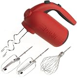 Dualit 88521 Professional 5 Speed Hand Mixer in Soft Touch Finish, Red
