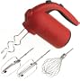 Dualit 88521 Professional 5 Speed Hand Mixer in Soft Touch Finish, Red