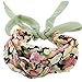 Flower Printed Pattern Soft Twist Tie Chiffon Headbands by Acorn Days, Pack of 5, for Girls and Women