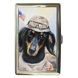 Limited Edition Violano Cigarette Money Case Dachshund Go Troops!