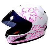 Motorcycle Street Bike Pink Flower Full Face Woman/Lady Helmet