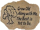 Grow Old With Me Stepping Stone/Plaque with Wrought Iron Easel Stand