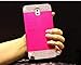 Hybrid Glitter 3d Bling Hard Shiny Sparkling with Crystal Rhinestone Back Cover for Samsung Galaxy S6 Edge - Hot Pink