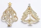 Pack of 24 Assorted Crystal Christmas Tree Holiday Jewelry Pins